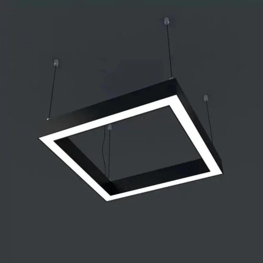 155W 120X120CM Kare Linear Armatür Siyah Kasa